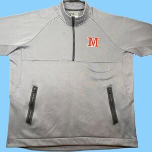 New Era Gray M Logo 1/4 Zip Pullover Sweater Size 2XL Mens Jacket Polyester